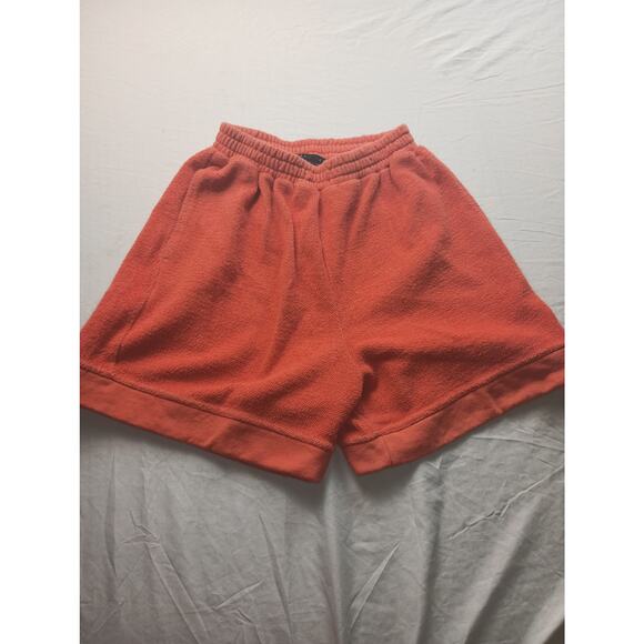 limited Pants - Vintage Limited Terry Cloth Pull on Cotton Orange Shorts High Rise pockets Small
